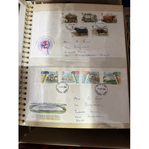 55 - Box of various World albums including Diana and First Day Covers etc