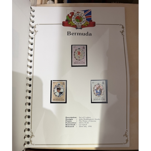 55 - Box of various World albums including Diana and First Day Covers etc