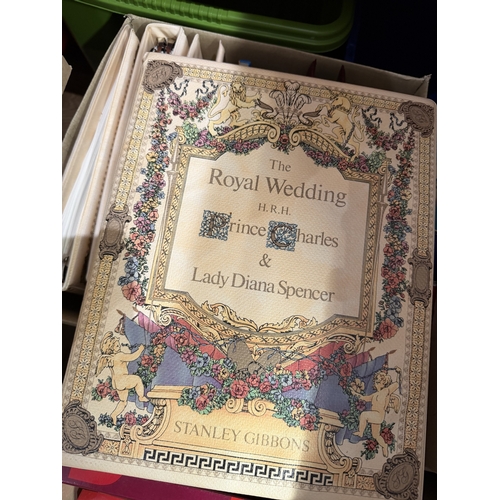 55 - Box of various World albums including Diana and First Day Covers etc
