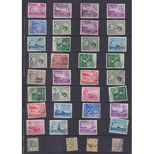 82 - STAMPS Used accumulation of Fiji, Mauritius and Papua in stock book