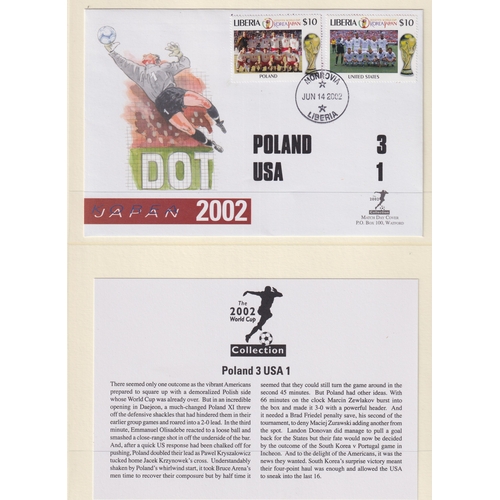 94 - STAMPS FOOTBALL 2002 World Cup collection various covers and minisheets etc in special album