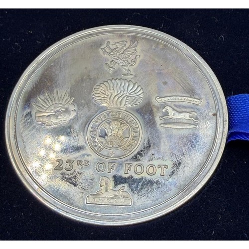 23 - Royal Welsh Fusiliers medallion 1989 tercentenary, in special case
