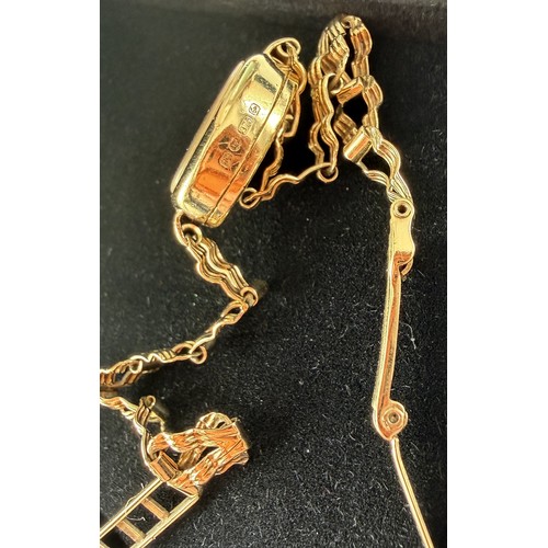 30 - 9ct Gold ladies cocktail watch, clear hallmarks to bracelet and case, make is 