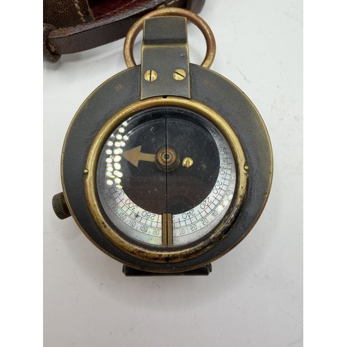 50 - World War I Verners Military Compass with leather case