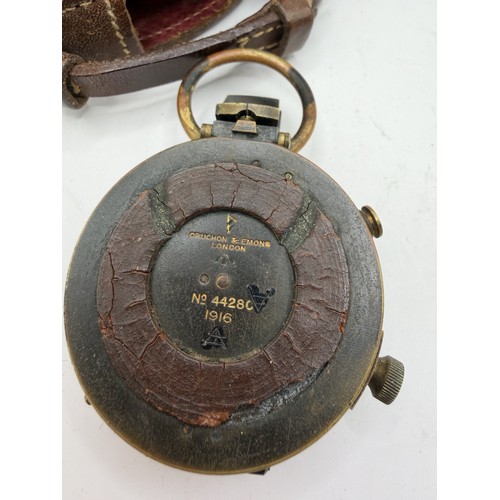 50 - World War I Verners Military Compass with leather case