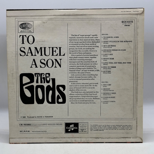 27 - A 12 inch vinyl album by The Gods - To Samuel A Son, 1st Uk press, Columbia SCX 6372, cover is in go... 