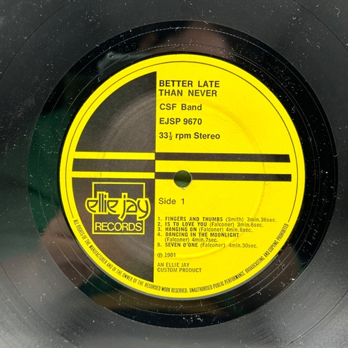 29 - A 12 inch vinyl album by CSF Band - Better Late Than Never, cover has aging at the corners, no scrat... 