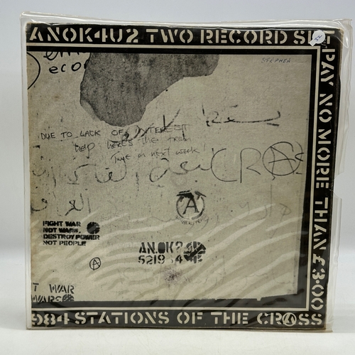 32 - A double 12 inch vinyl by Crass - Stations of the Cross, cover / pull out is in good condition but i... 