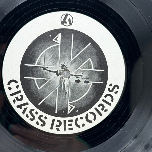 32 - A double 12 inch vinyl by Crass - Stations of the Cross, cover / pull out is in good condition but i... 