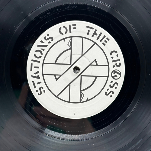 32 - A double 12 inch vinyl by Crass - Stations of the Cross, cover / pull out is in good condition but i... 