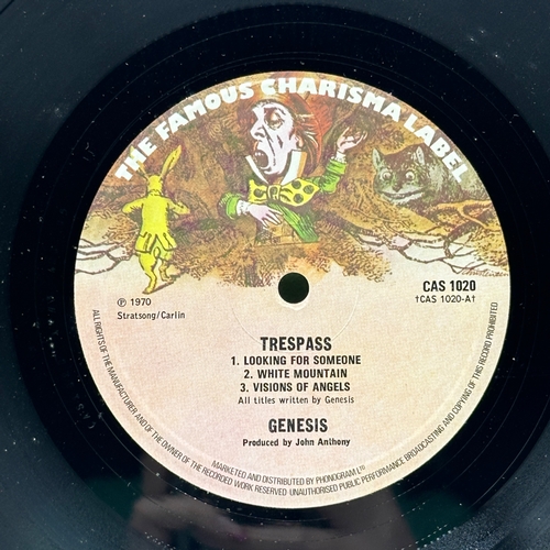 42 - A 12 inch vinyl album by Genesis - Trespass, cover in a plastic sleeve, vinyl in good condition, no ... 