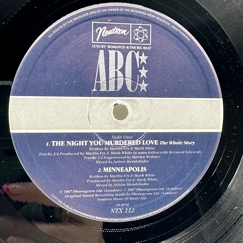 137 - A 12 inch vinyl album by ABC - The Night You Murdered Love