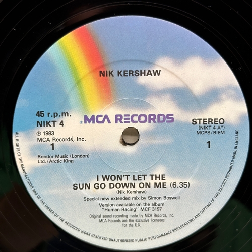 189 - A 12 inch vinyl album by Nik Kershaw - I Won't Let the Sun Go Down On Me