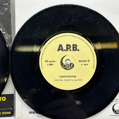 228 - 5x 7 inch single records - The Lurkers - I Don't Need To Tell Her , APB - Chain Reaction,  Lymyrd Sk... 