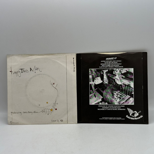 235 - 4x 7 inch single records - The Cure - The Caterpillar, Private ID - Cold Cold Sweat, Public Image - ... 