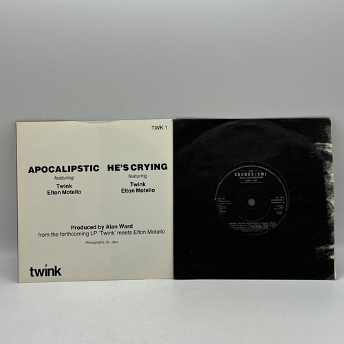 245 - 4x 7 inch single records - Twink - Apocalipstic, The Sounds - Showdown , Thin Lizzy - Trouble Boys, ... 