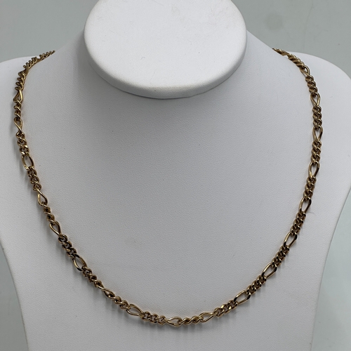 7 - A 9ct yellow gold figaro chain, lovely solid links design, 20 inches long, weight 23.8 grams approx,... 