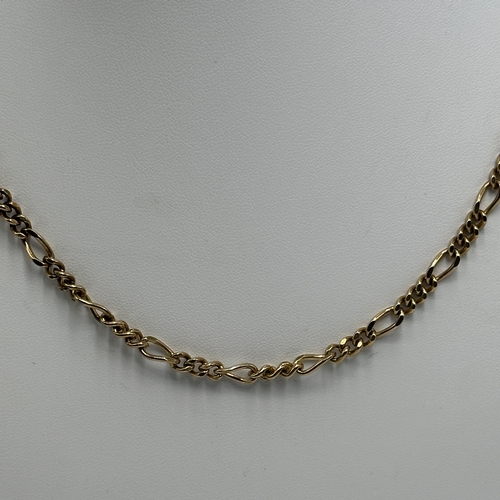 7 - A 9ct yellow gold figaro chain, lovely solid links design, 20 inches long, weight 23.8 grams approx,... 