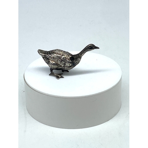 120 - A silver model of a goose, Chester 1903 by Nathan & Hayes, there is a hole in the neck but in good c... 