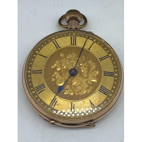 180 - A vintage ladies pocket watch, in original box, 9ct gold casing, hallmarked, working order, 30 grams... 