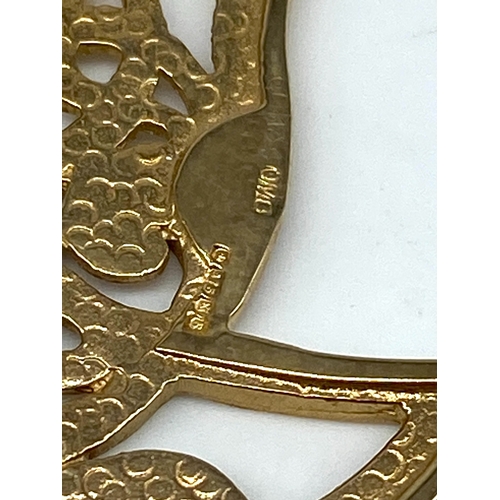 19 - A 9ct yellow gold Scottish brooch Ola Gorie, hallmarked OMG, weight is 7.3 grams approx, 35mm in siz... 