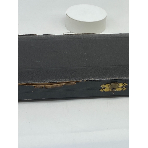 221 - A stag horn carving set, in original case, buyer must collect or arrange own shipping,