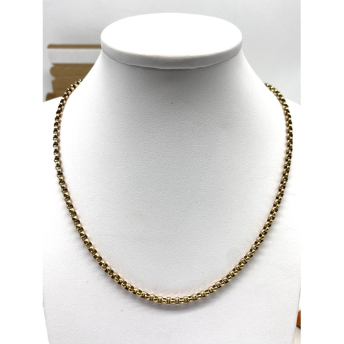 24 - A 9ct yellow gold Victorian belcher chain, 19 inches long, 8.3 grams in weight approx