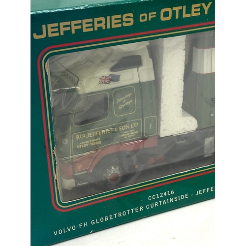 301 - A Corgi Jefferies of Otley Volvo curtainside toy lorry, limited edition CC12416, toy is in mint cond... 