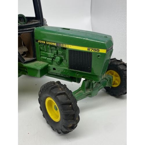 330 - A large John Deer model 2755 & a silage cart, these have been played with