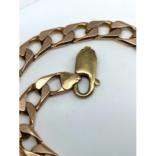 37 - A 9ct yellow gold curb bracelet, 15.4 grams approx weight, will need a solder repair at the trigger,... 