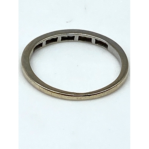 41 - A 9ct white gold eternity band, size J, 1.1 grams in weight approx