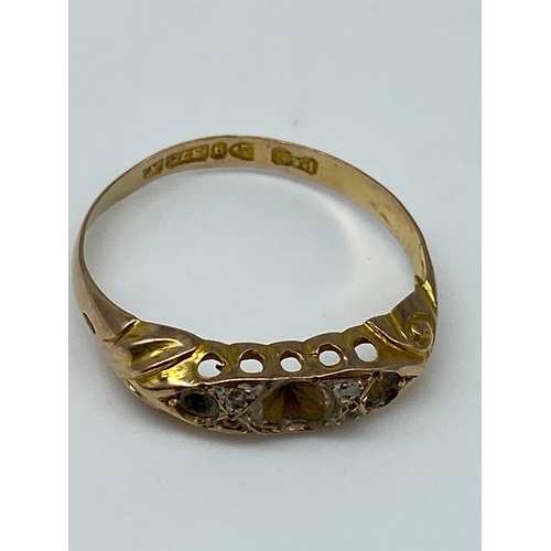 43 - A 9ct yellow gold Victorian ring, restoration project, 1.2 grams approx, size Q