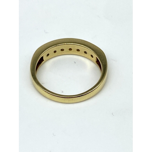 45 - An 18ct yellow gold channel set eternity diamond ring, 0.50ct diamond approx, size M, weight 4.1 gra... 