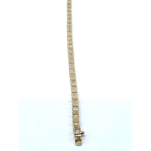 46 - A 9ct yellow gold stone set bracelet, weight is 7.8 grams approx, 7 1/2 inches long, like new condit... 