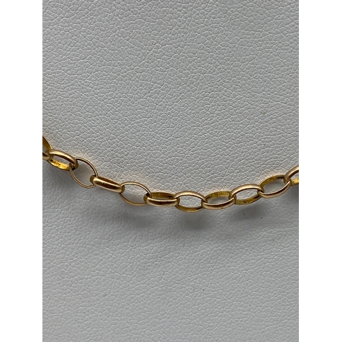 5 - A 9ct yellow gold belcher chain, 22 inches long approx, 3.1 grams in weight approx,