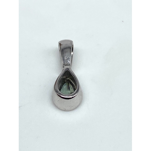 55 - A 9ct white gold Alexandrite pendant, 12 mm x 4mm, weight 0.70 grams  approx,