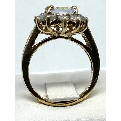 67 - A 9ct yellow gold dress ring, size N, 6.5 grams in weight approx