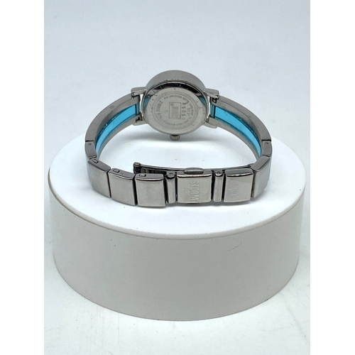 197 - A ladies Storm watch, bubble face, model NY6 05058, no box or papers, will require a battery, 22mm d... 