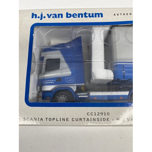 315 - A Corgi h.j van bentum Scania topline curtainside toy lorry, CC12910 limited edition, never out the ... 