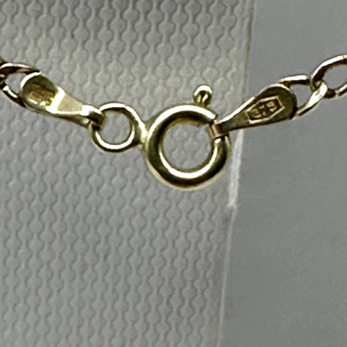 82 - A 9ct yellow gold curb chain, approx weight is 1.5 grams, 16 inch long chain