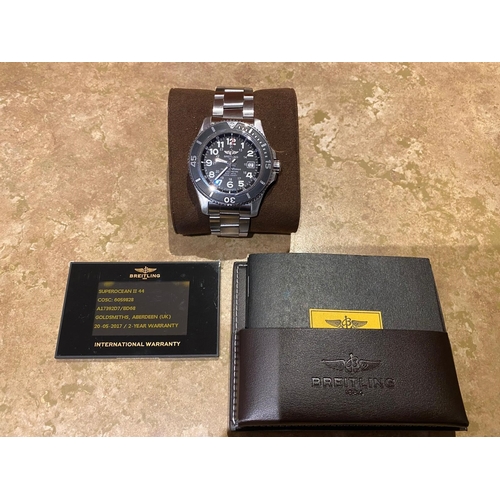 100 - Breitling Superocean II 44. It has box and original papers, dated 2017.