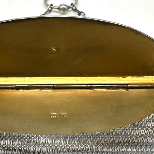 229 - A vintage silver purse, 105mm x 85mm, 175 grams in weight approx, hallmarked, strap will need repair... 