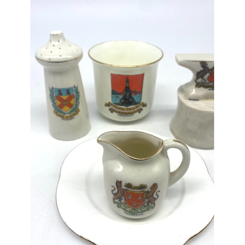 249 - 5 pieces of crested China, Shelly, Carlton, W H Goss