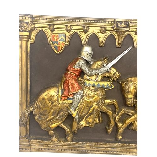 355 - Medieval DW Morton Marcus design panel - Jousting swords panel