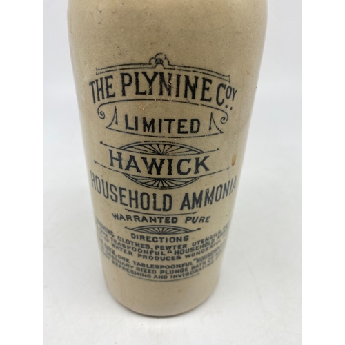 397 - A stone ginger beer bottle, house hold ammonia