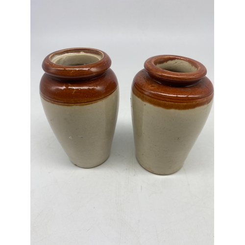 398 - 2x vintage cream pots, Huntly