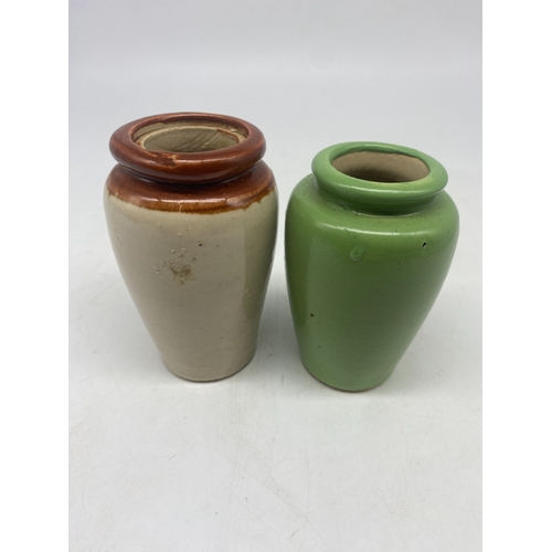 401 - 2x vintage cream pots , Huntly