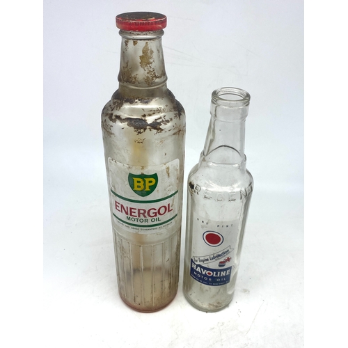 438 - A vintage BP oil bottle & Havolin oil bottle