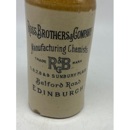 410 - A Ross Brothers Edinburgh stone ginger beer bottle