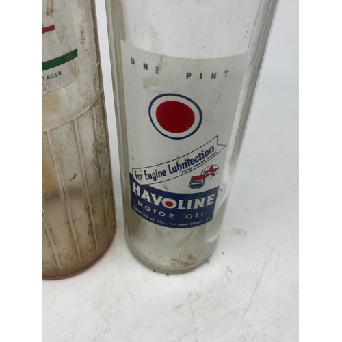 438 - A vintage BP oil bottle & Havolin oil bottle